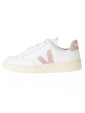 Veja Leren sneakers "V 12" wit/lichtroze
