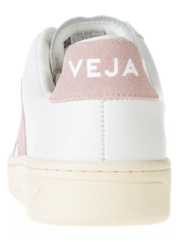 Veja Leder-Sneakers in Weiß/ Rosa