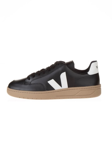 Veja Leder-Sneakers "V 12" in Schwarz/ Weiß