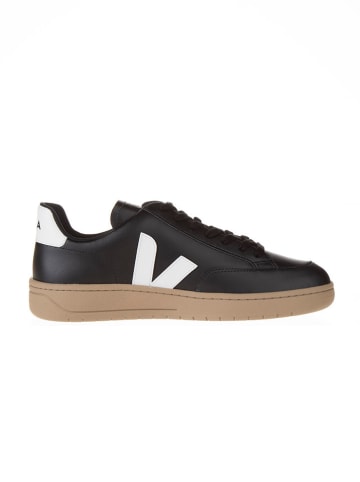 Veja Leder-Sneakers "V 12" in Schwarz/ Weiß