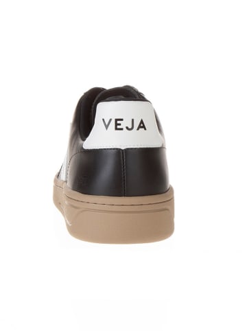Veja Leder-Sneakers "V 12" in Schwarz/ Weiß