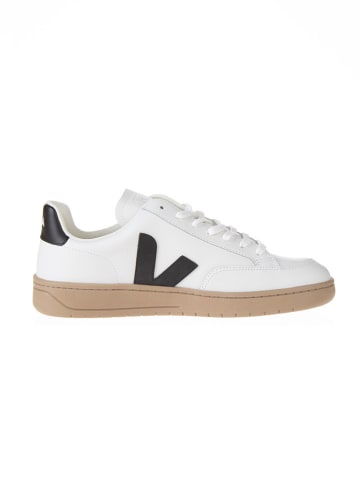 Veja Skórzane sneakersy "V 12" w kolorze biało-czarnym