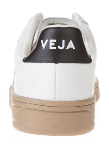 Veja Skórzane sneakersy "V 12" w kolorze biało-czarnym