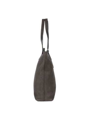 SPARWELL Leder-Schultertasche "Alice" in Grau - (B)34 x (H)41 x (T)12 cm