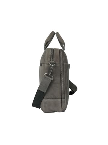 SPARWELL Leder-Laptoptasche "Risto" in Grau - (B)41 x (H)31 x (T)11 cm