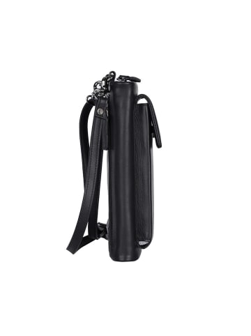 SPARWELL Leren smartphonetas "Offbeat onita" zwart - (B)10 x (H)19 x (D)5 cm