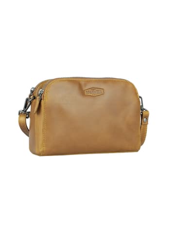 SPARWELL Leder-Umhängetasche "Kreative Karina" in Hellbraun - (B)21 x (H)16 x (T)6 cm