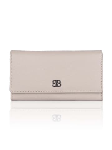 Bellicci Leren portemonnee "Calista" beige - (B)18 x (H)10 x (D)3 cm