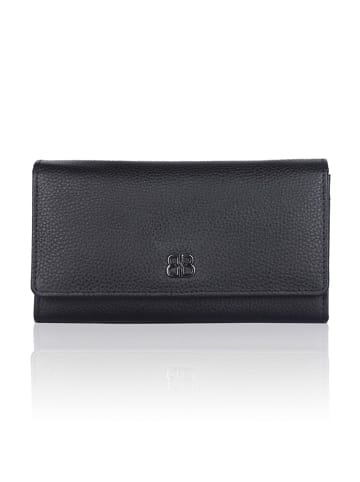 Bellicci Leder-Geldbörse "Calista" in Schwarz - (B)18 x (H)10 x (T)3 cm