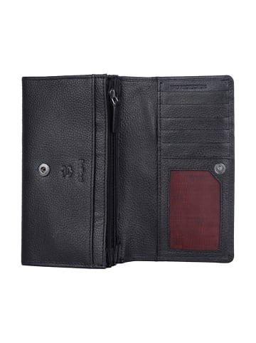 Bellicci Leder-Geldbörse "Calista" in Schwarz - (B)18 x (H)10 x (T)3 cm