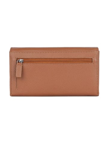 Bellicci Leder-Geldbörse "Calista" in Hellbraun - (B)18 x (H)10 x (T)3 cm