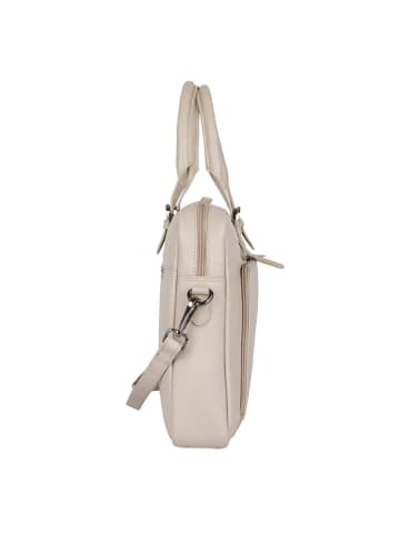 Bellicci Leren handtas "Cameron" beige - (B)40 x (H)28 x (D)7 cm