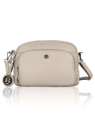 Bellicci Leder-Umhängetasche "Capri" in Beige - (B)26 x (H)17 x (T)10 cm