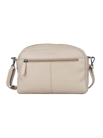 Bellicci Leder-Umhängetasche "Capri" in Beige - (B)26 x (H)17 x (T)10 cm