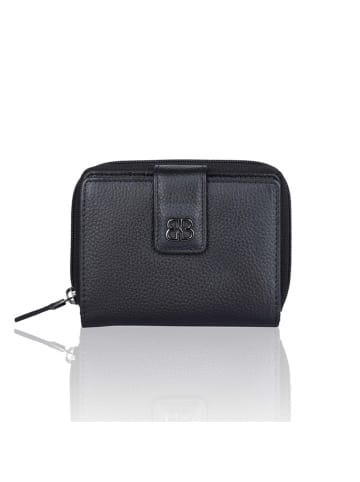 Bellicci Leder-Geldbörse "Carmela" in Schwarz - (B)9 x (H)12 x (T)2 cm
