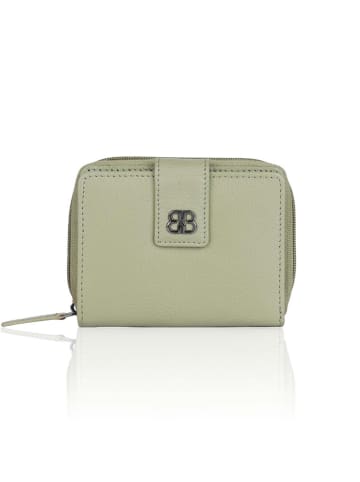 Bellicci Leder-Geldbörse "Carmela" in Grün - (B)9 x (H)12 x (T)2 cm