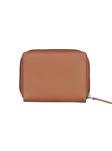 Bellicci Leren portemonnee "Carmela" lichtbruin - (B)9 x (H)12 x (D)2 cm