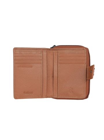 Bellicci Leren portemonnee "Carmela" lichtbruin - (B)9 x (H)12 x (D)2 cm