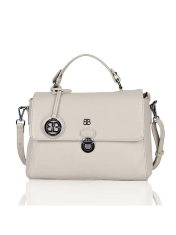 Bellicci Leder-Henkeltasche in Beige - (B)29 x (H)22 x (T)10 cm