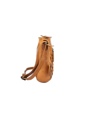 Bellicci Leder-Umhängetasche "Paige" in Senf - (B)25 x (H)18 x (T)5 cm