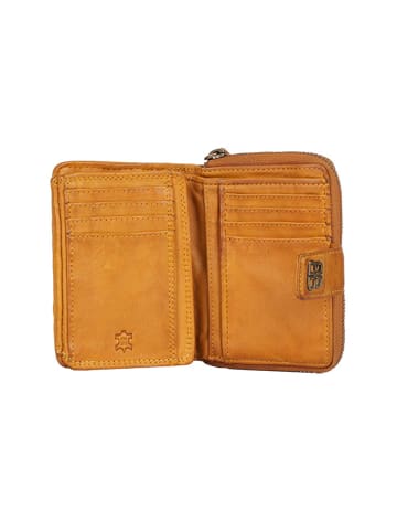 Bellicci Skórzany portfel "Percy" w kolorze jasnobrązowym - 10 x 13 x 3 cm