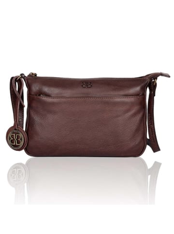 Bellicci Leder-Umhängetasche "Cecilia" in Braun - (B)26 x (H)18 x (T)4 cm