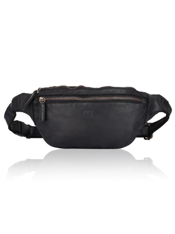 Bellicci Leder-Brustbeutel "Charmaine" in Schwarz - (B)40 x (H)17 x (T)6 cm