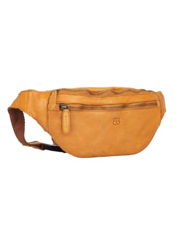 Bellicci Leder-Brustbeutel "Charmaine" in Senf - (B)40 x (H)17 x (T)6 cm