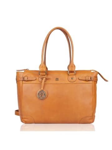 Bellicci Leder-Henkeltasche "Chelsea" in Hellbraun - (B)34 x (H)29 x (T)10 cm