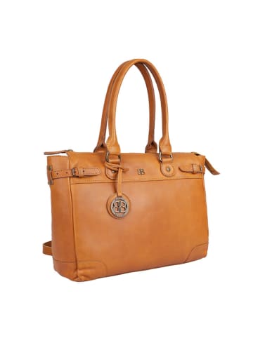Bellicci Leder-Henkeltasche "Chelsea" in Hellbraun - (B)34 x (H)29 x (T)10 cm