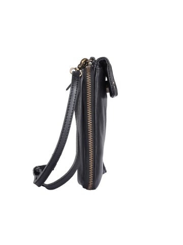 Bellicci Leren smartphone "Cherie" zwart - (B)11 x (H)19 x (D)3 cm