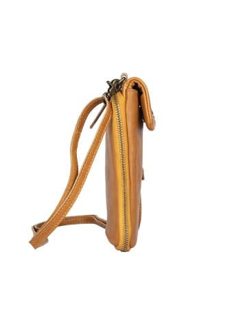Bellicci Leder-Handytasche "Cherie" in Senf - (B)11 x (H)19 x (T)3 cm