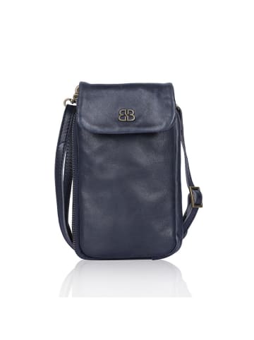 Bellicci Leder-Handytasche "Cherie" in Dunkelblau - (B)11 x (H)19 x (T)3 cm