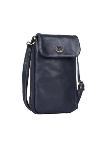 Bellicci Leder-Handytasche "Cherie" in Dunkelblau - (B)11 x (H)19 x (T)3 cm
