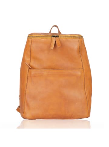 Bellicci Leder-Rucksack "Christie" in Hellbraun - (B)27 x (H)33 x (T)13 cm