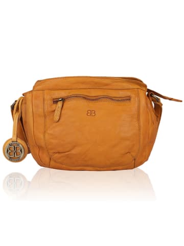 Bellicci Leder-Umhängetasche in Senf - (B)25 x (H)22 x (T)8 cm