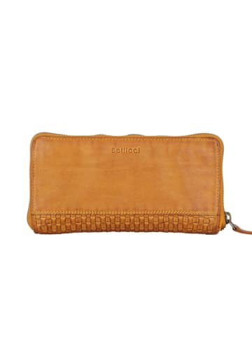 Bellicci Leder-Geldbörse "Eleanor" in Hellbraun - (B)19 x (H)9 x (T)2 cm