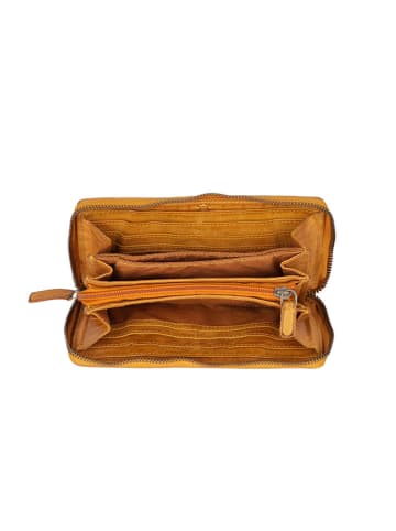 Bellicci Leder-Geldbörse "Eleanor" in Hellbraun - (B)19 x (H)9 x (T)2 cm