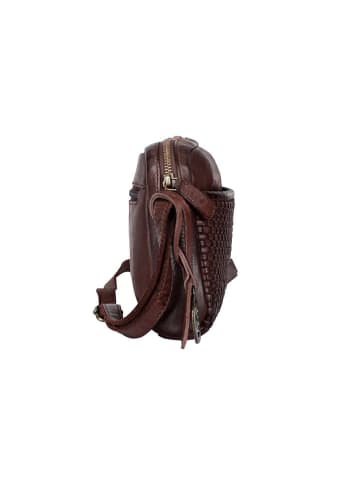 Bellicci Leder-Umhängetasche "Eloise" in Braun - (B)22 x (H)17 x (T)4 cm