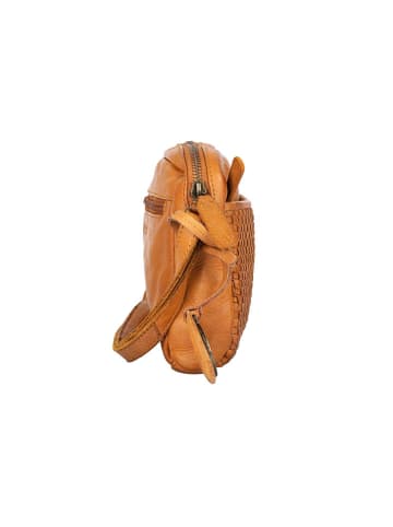 Bellicci Leder-Umhängetasche "Eloise" in Senf - (B)22 x (H)17 x (T)4 cm