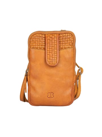 Bellicci Leder-Handytasche "Emberly" in Hellbraun - (B)11 x (H)18 x (T)2 cm