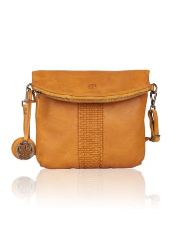 Bellicci Leder-Umhängetasche "Evangeline" in Senf - (B)22 x (H)32 x (T)3 cm