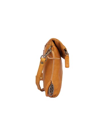 Bellicci Leder-Umhängetasche "Evangeline" in Senf - (B)22 x (H)32 x (T)3 cm