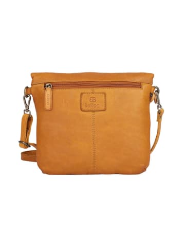 Bellicci Leder-Umhängetasche "Evangeline" in Senf - (B)22 x (H)32 x (T)3 cm