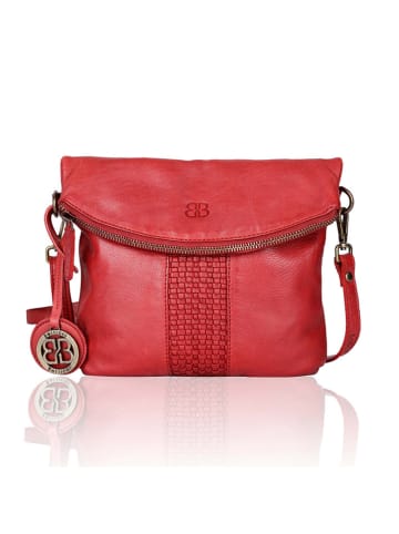 Bellicci Leren schoudertas "Evangeline" rood - (B)22 x (H)32 x (D)3 cm