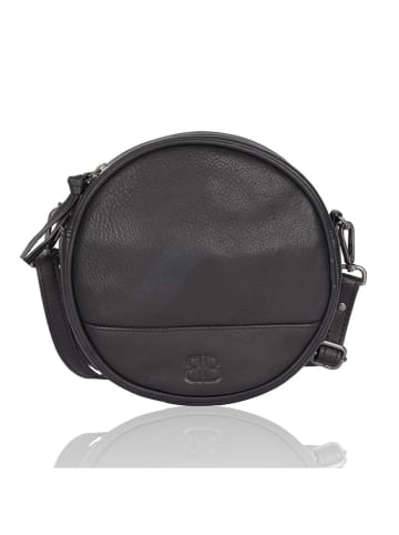 Bellicci Leder-Umhängetasche "Koko" in Schwarz - (B)18 x (H)18 x (T)5 cm