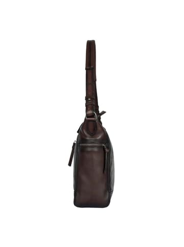 Bellicci Leder-Schultertasche "Kristiana" in Braun - (B)40 x (H)27 x (T)8 cm