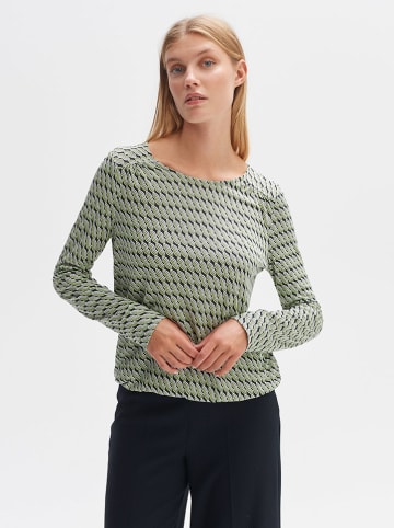 OPUS Bluse in Grün/ Schwarz