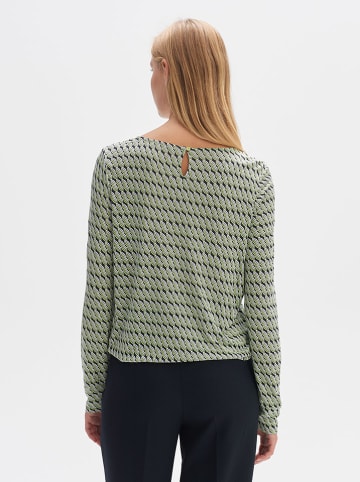 OPUS Bluse in Grün/ Schwarz