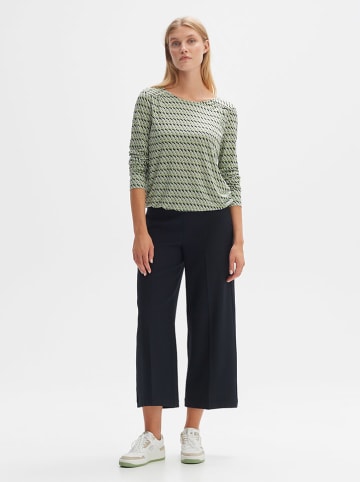 OPUS Bluse in Grün/ Schwarz